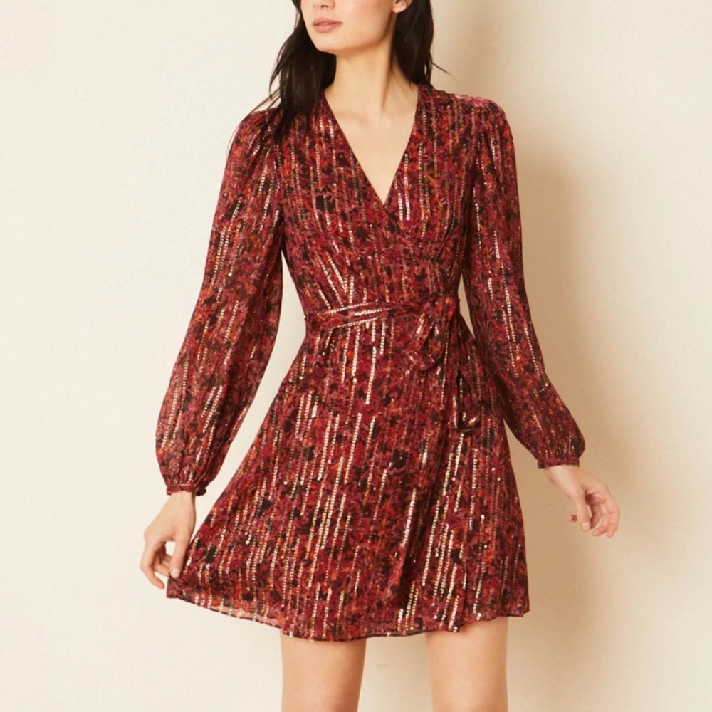 NWT Caballero Sofia Dress in Merlot Moonbeam Size Small